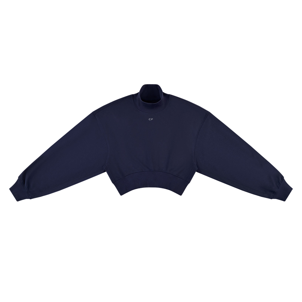 Women's Crop Mock Neck Sweatshirt