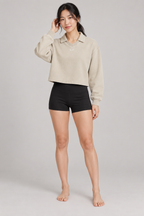 Women’s Vintage Wash Crop Sweatshirt - Apricot - front on model