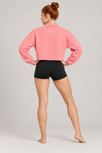 Women’s Vintage Wash Crop Sweatshirt - Pink - back on model